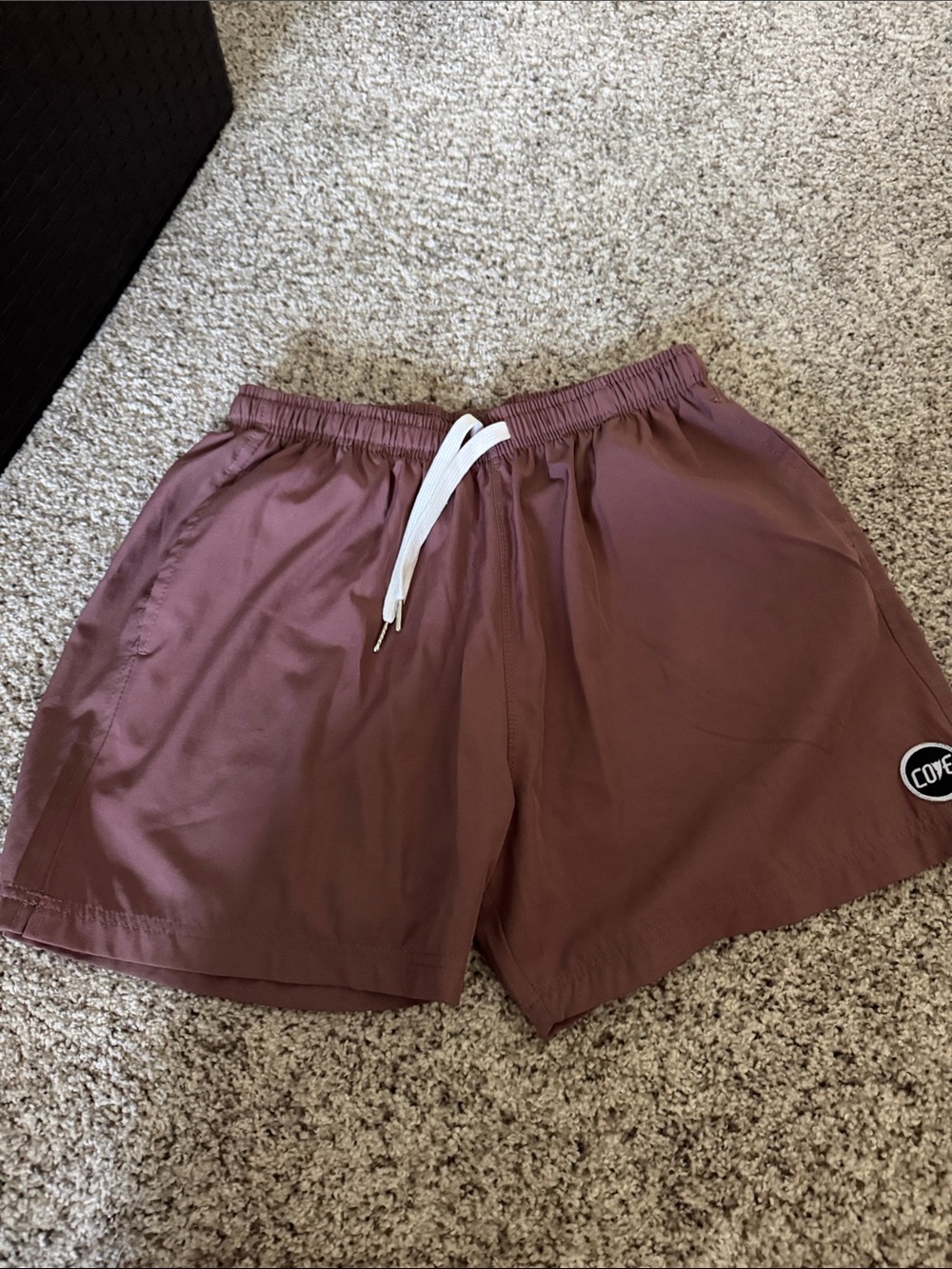 Cove Men's Athletic Shorts in light maroon with White Drawstring